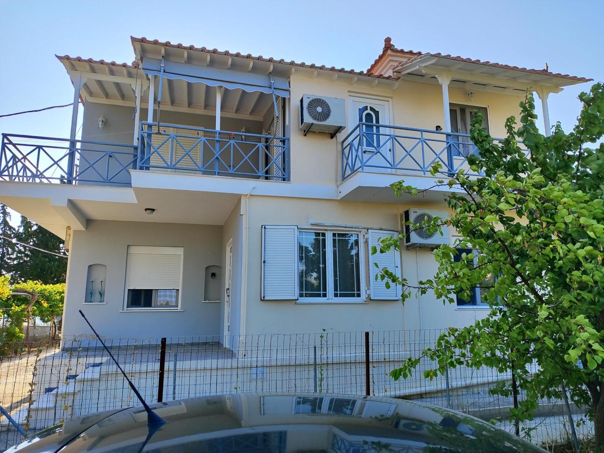 Holiday House With Sea View In Skala Polichnitos Skala Polichnitou Bagian luar foto